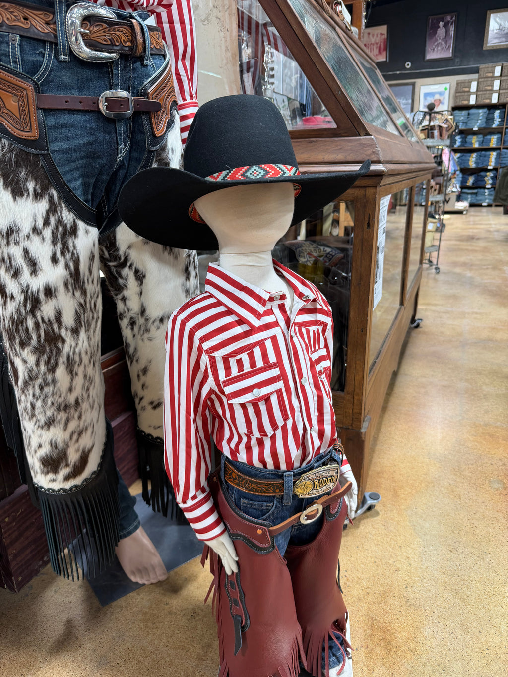 Boy’s Red & White Stripe Button Down