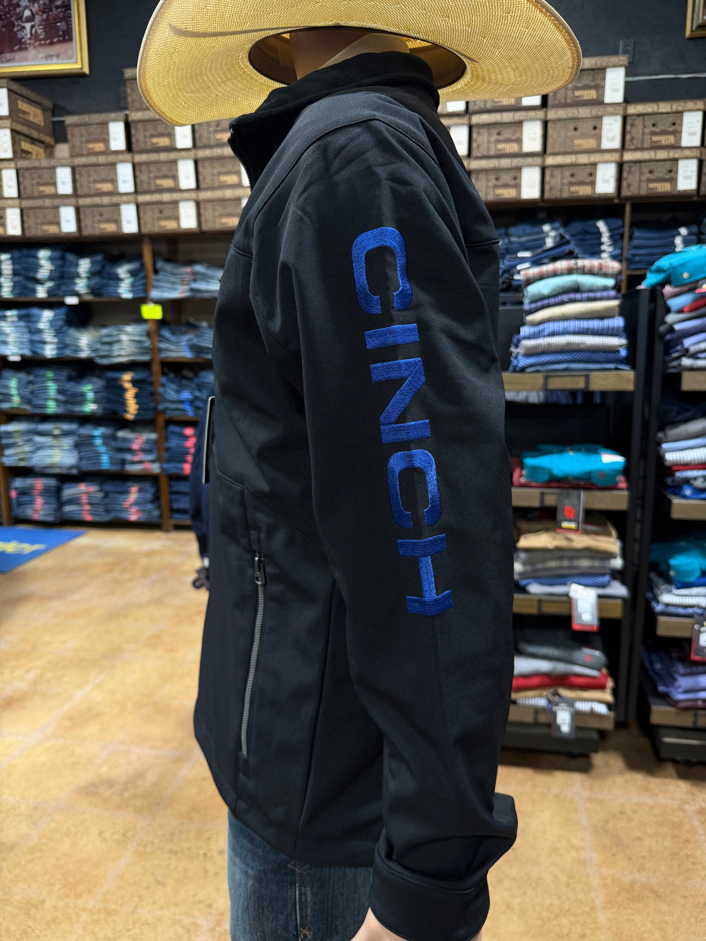 Men’s Cinch Solid Black Navy Logo