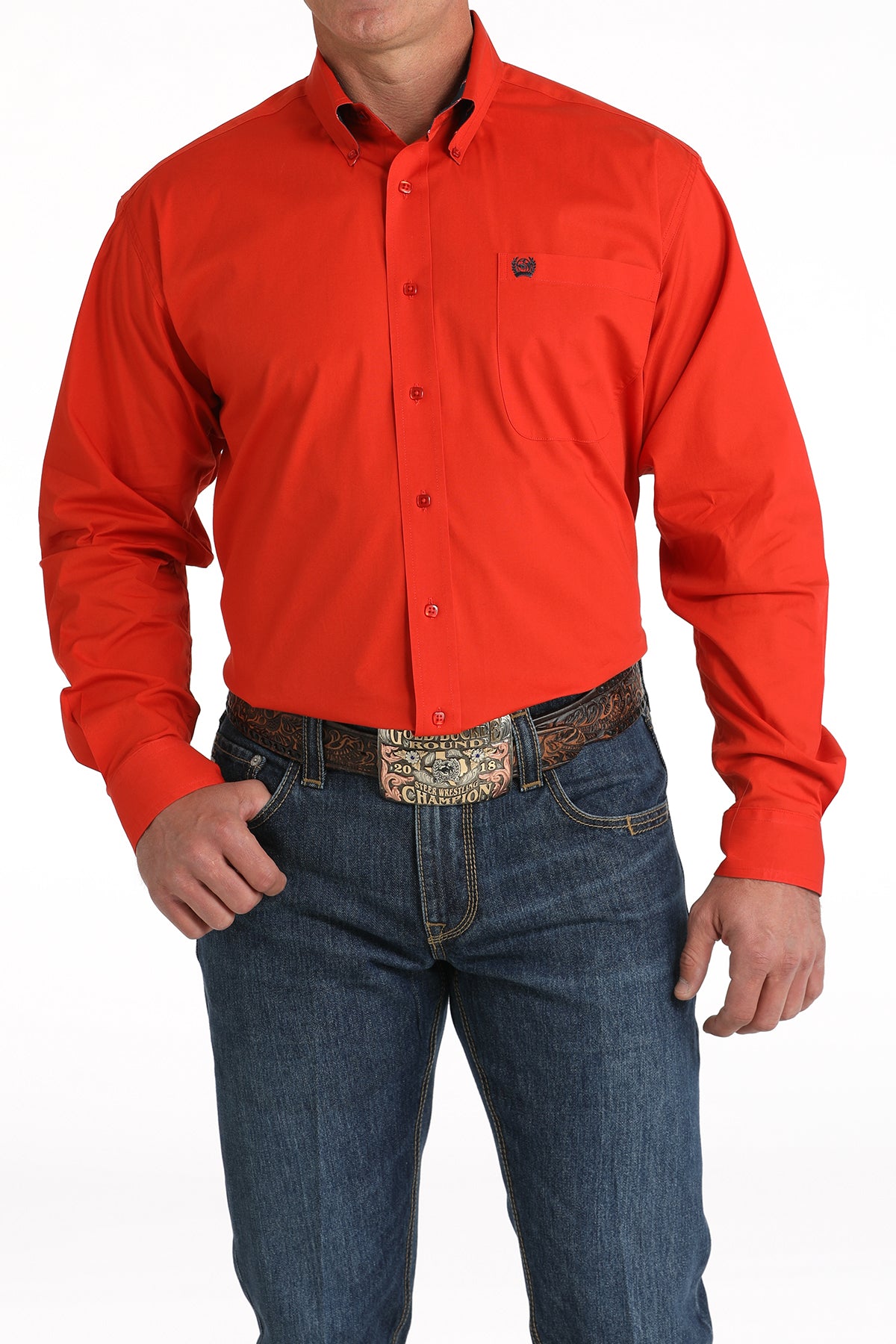 Cinch Solid Orange Shirt (0805)