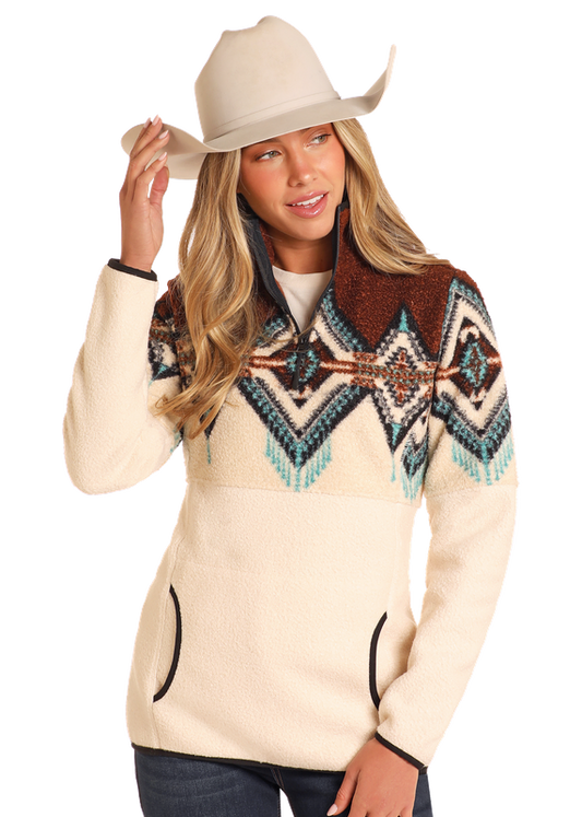 Women’s Border Berber Pullover (4069)