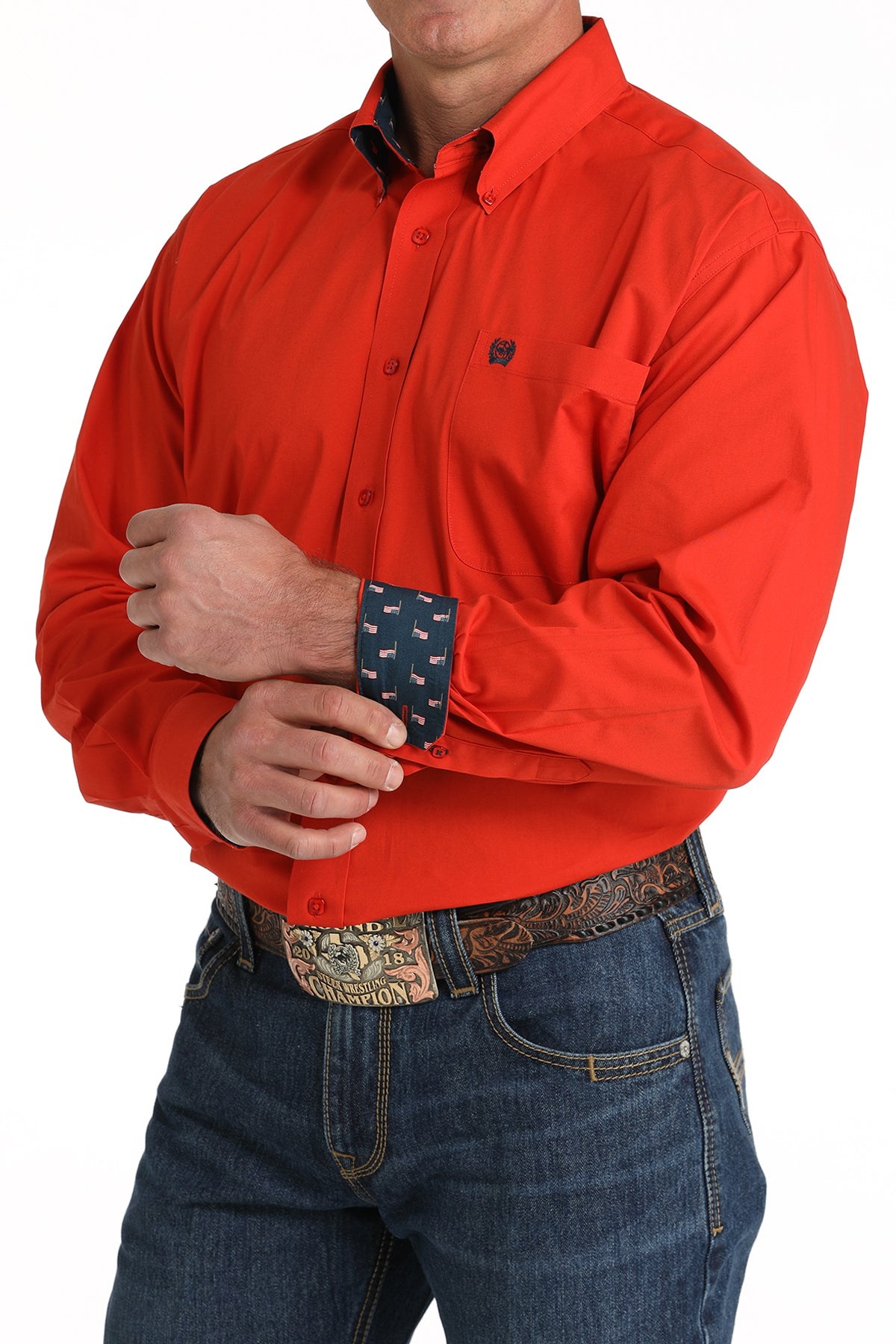 Cinch Solid Orange Shirt (0805)