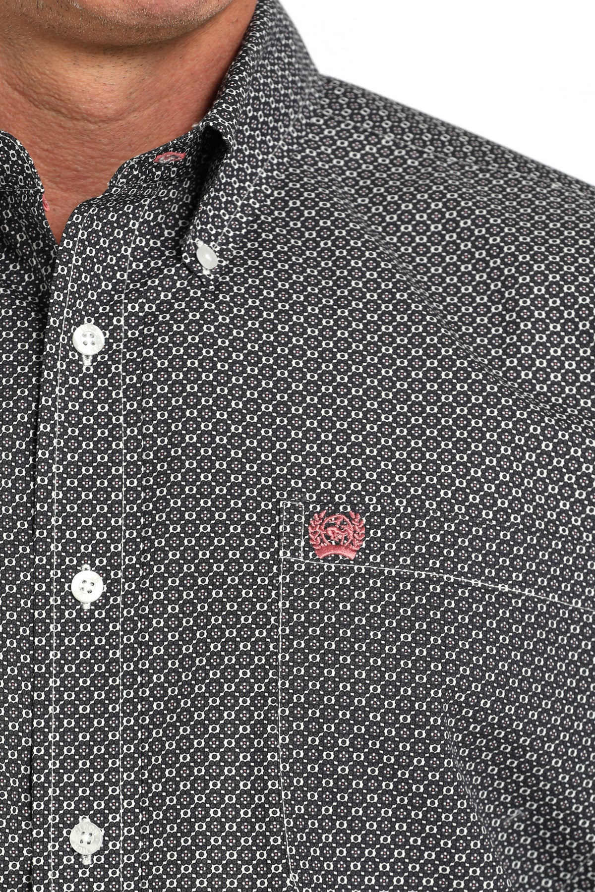 Men’s Grey Patterned LS Shirt (5914)