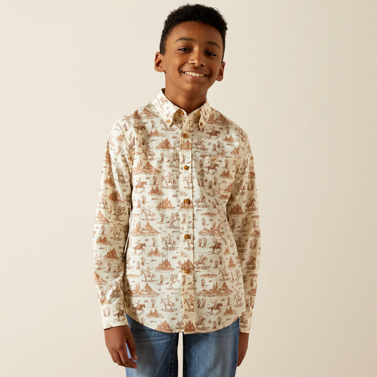 Boy’s Ariat Saint Cream LS Shirt (2392)