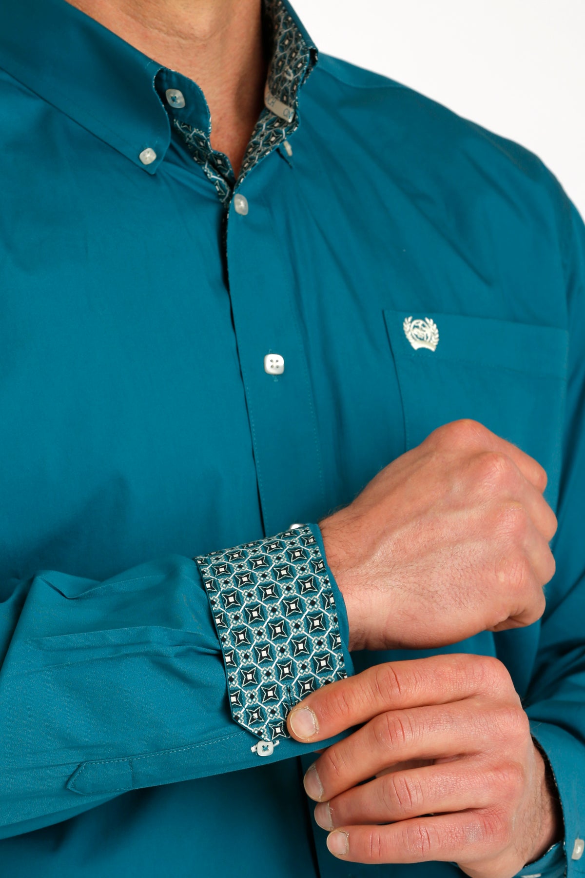 Men’s Solid Teal Shirt (5777)