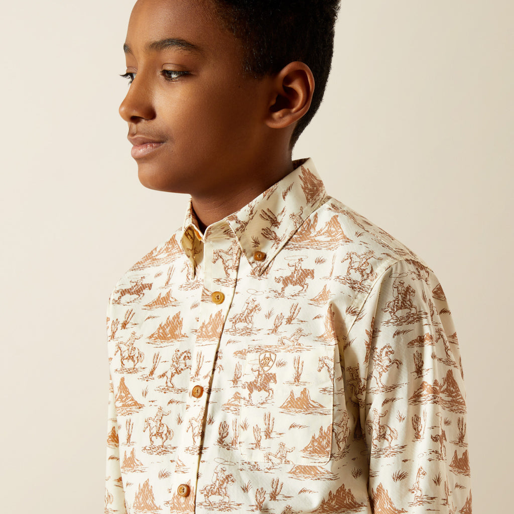 Boy’s Ariat Saint Cream LS Shirt (2392)