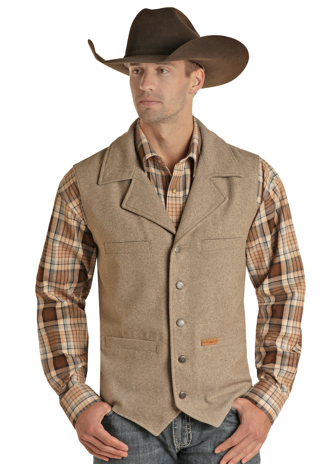 Powder River Beige Wool Vest (1176)