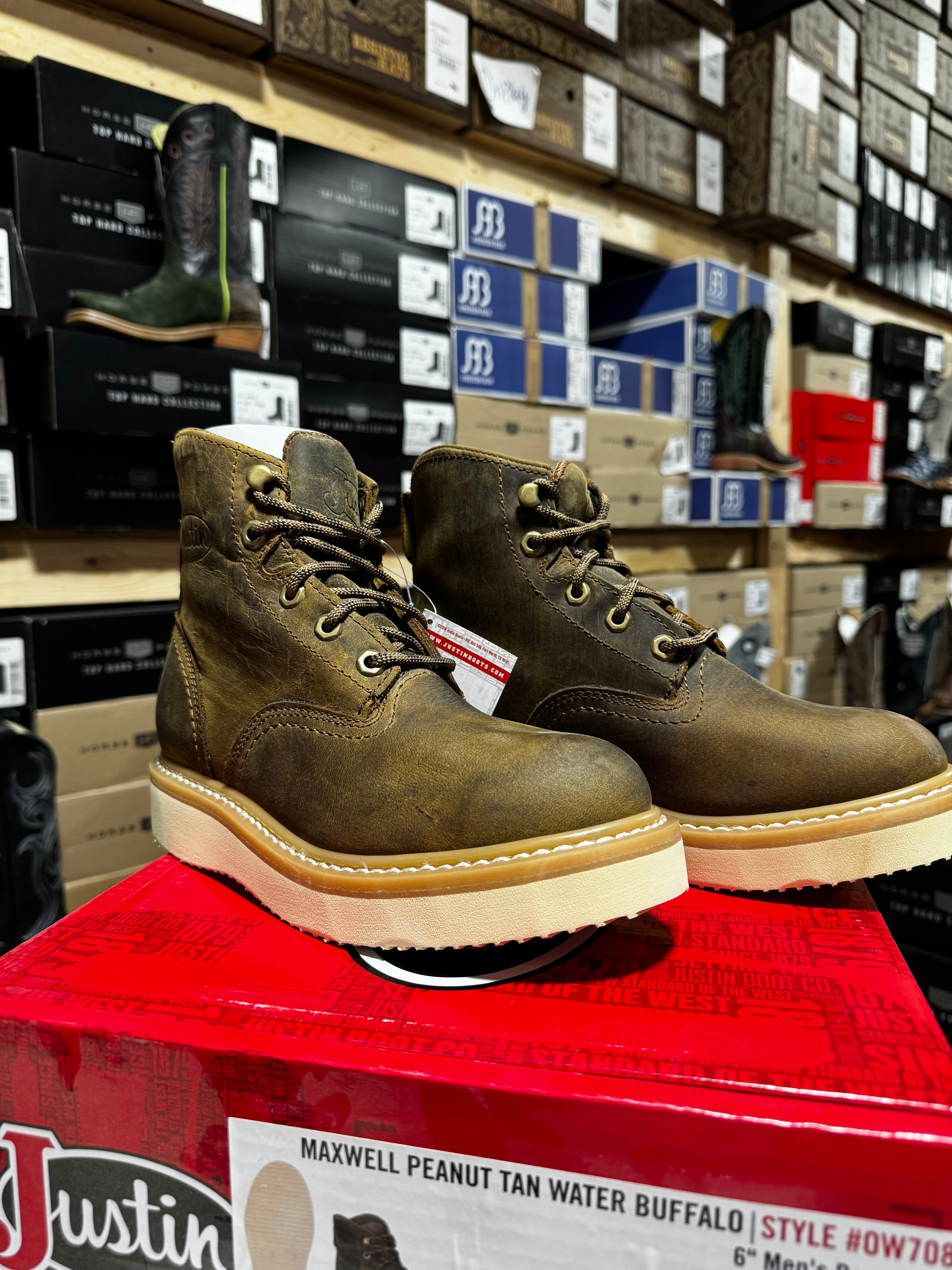 Justin Maxwell Water Buffalo Lace Up (OW708)