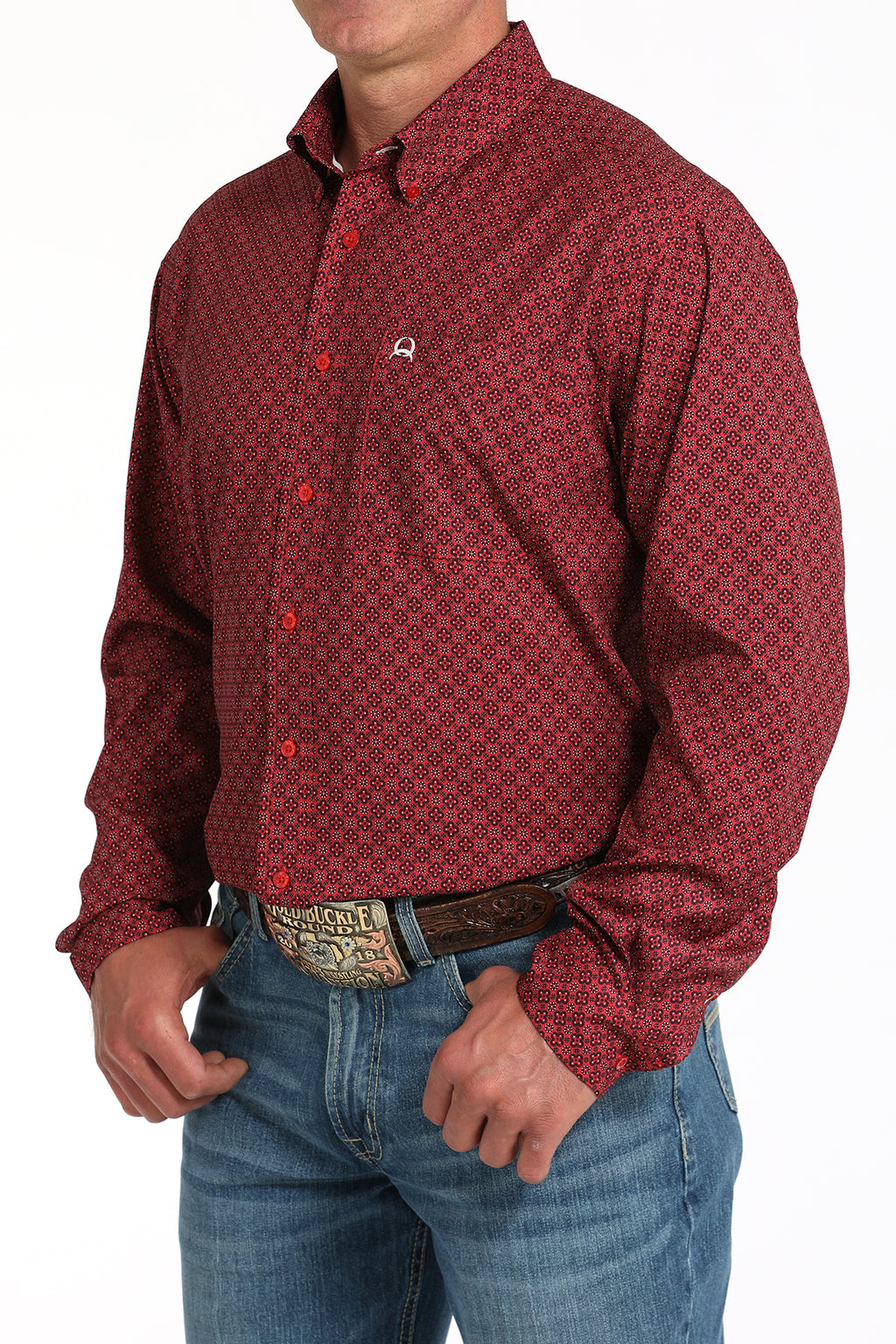 Red Arenaflex LS Button Up