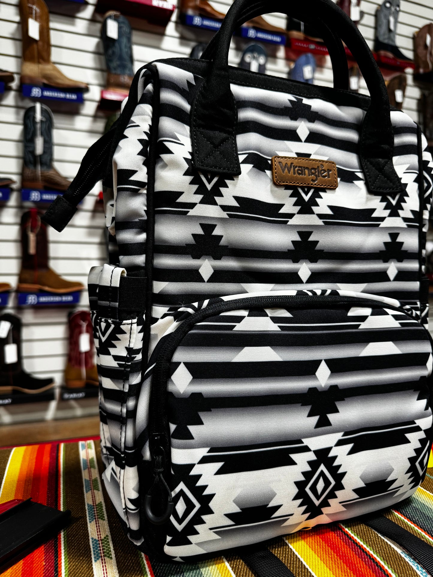 Wrangler Black Aztec Backpack