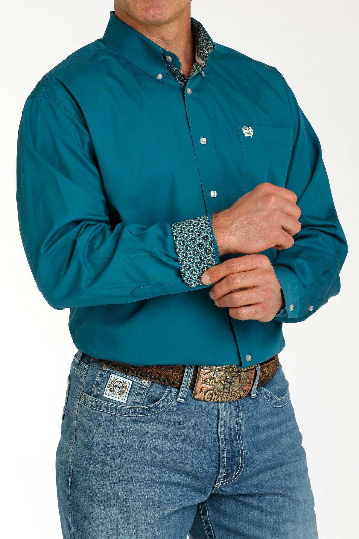 Men’s Solid Teal Shirt (5777)