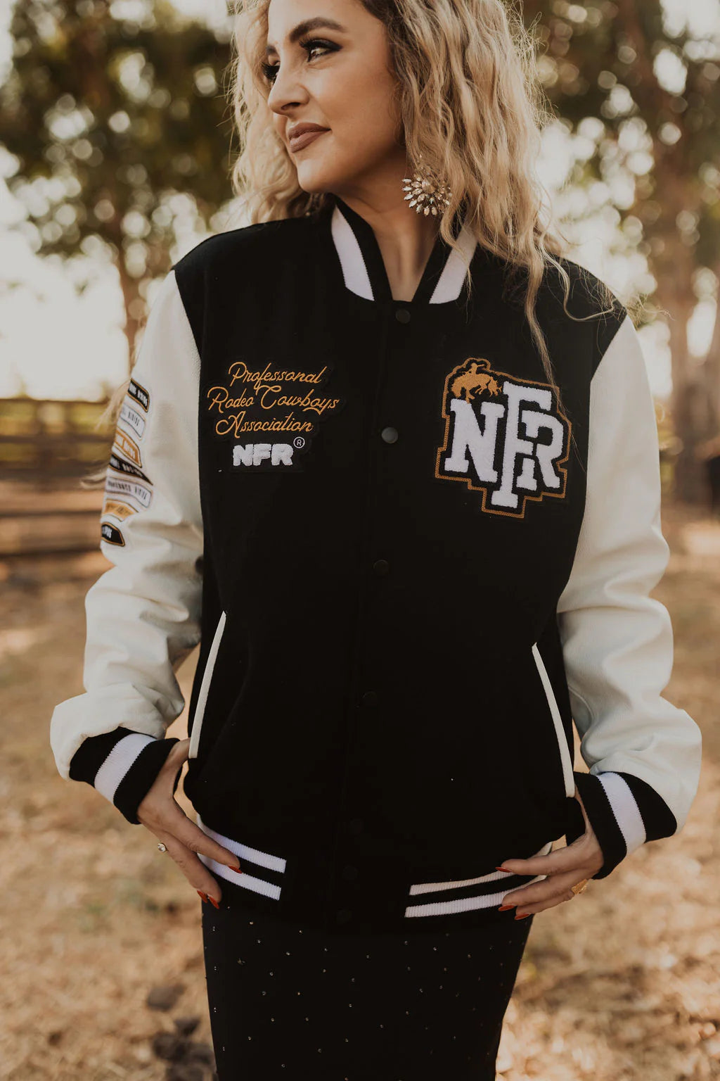 Black NFR Letterman Jacket