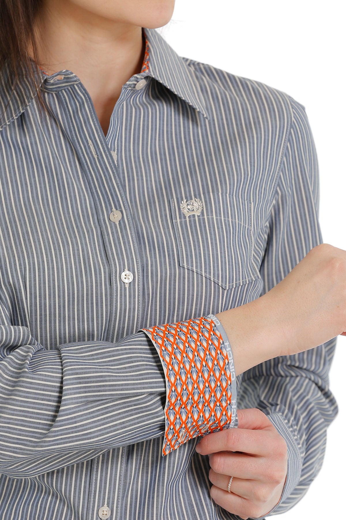 Cinch Women’s denim Blue Stripe Shirt (4196)