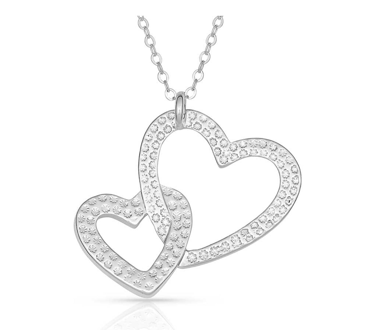 Double Heart with Crystal Necklace