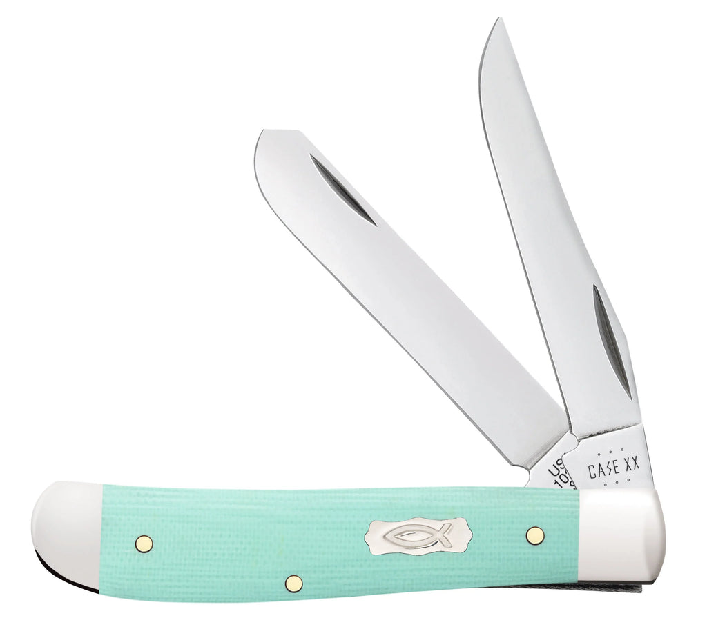 Smooth Seafoam Green G-10 Mini Trapper (18101)