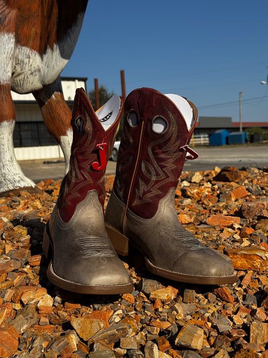 Justin Pickett Grey Goat Boots (UN7151)