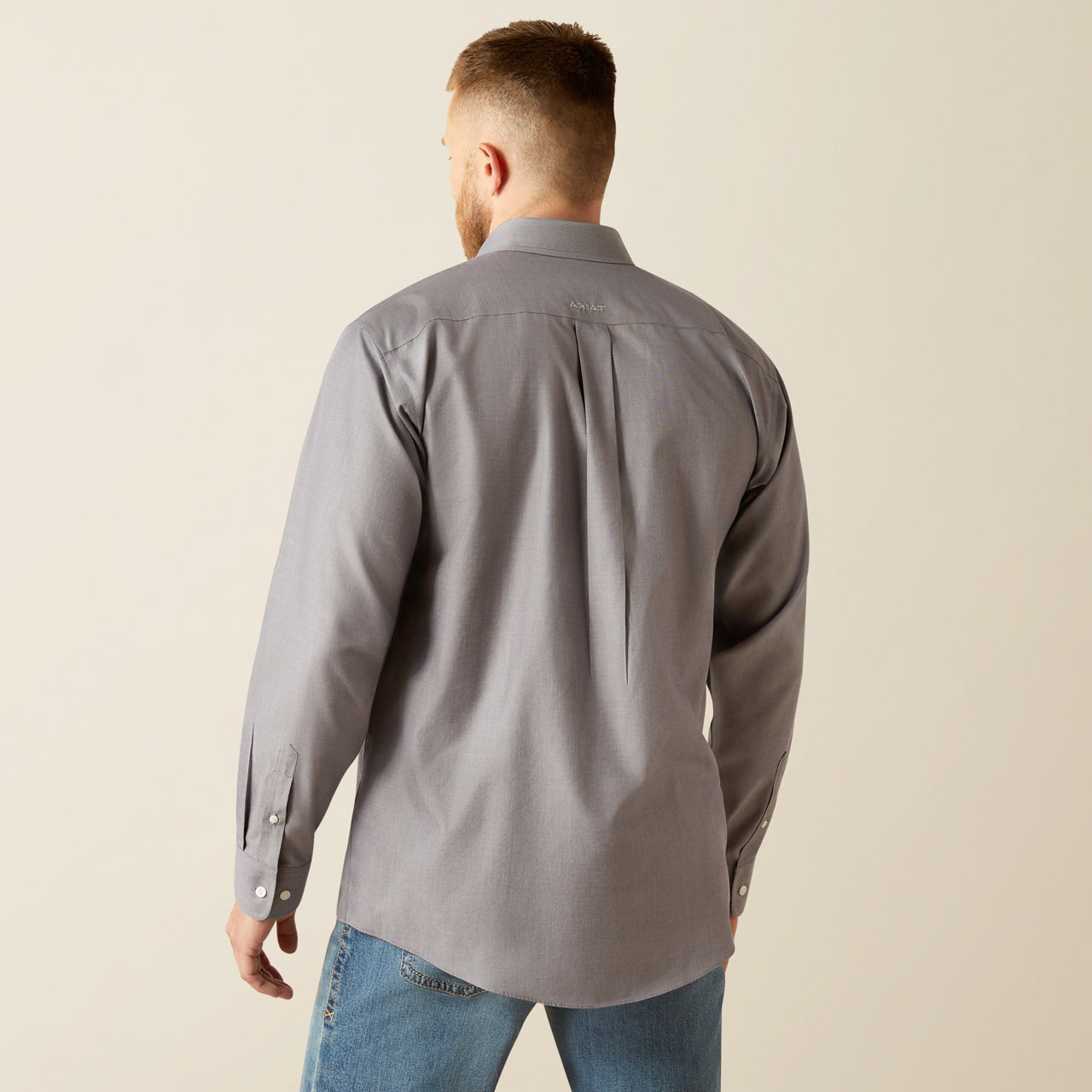 Men’s Wrinkle Free Solid Grey Shirt (8804)
