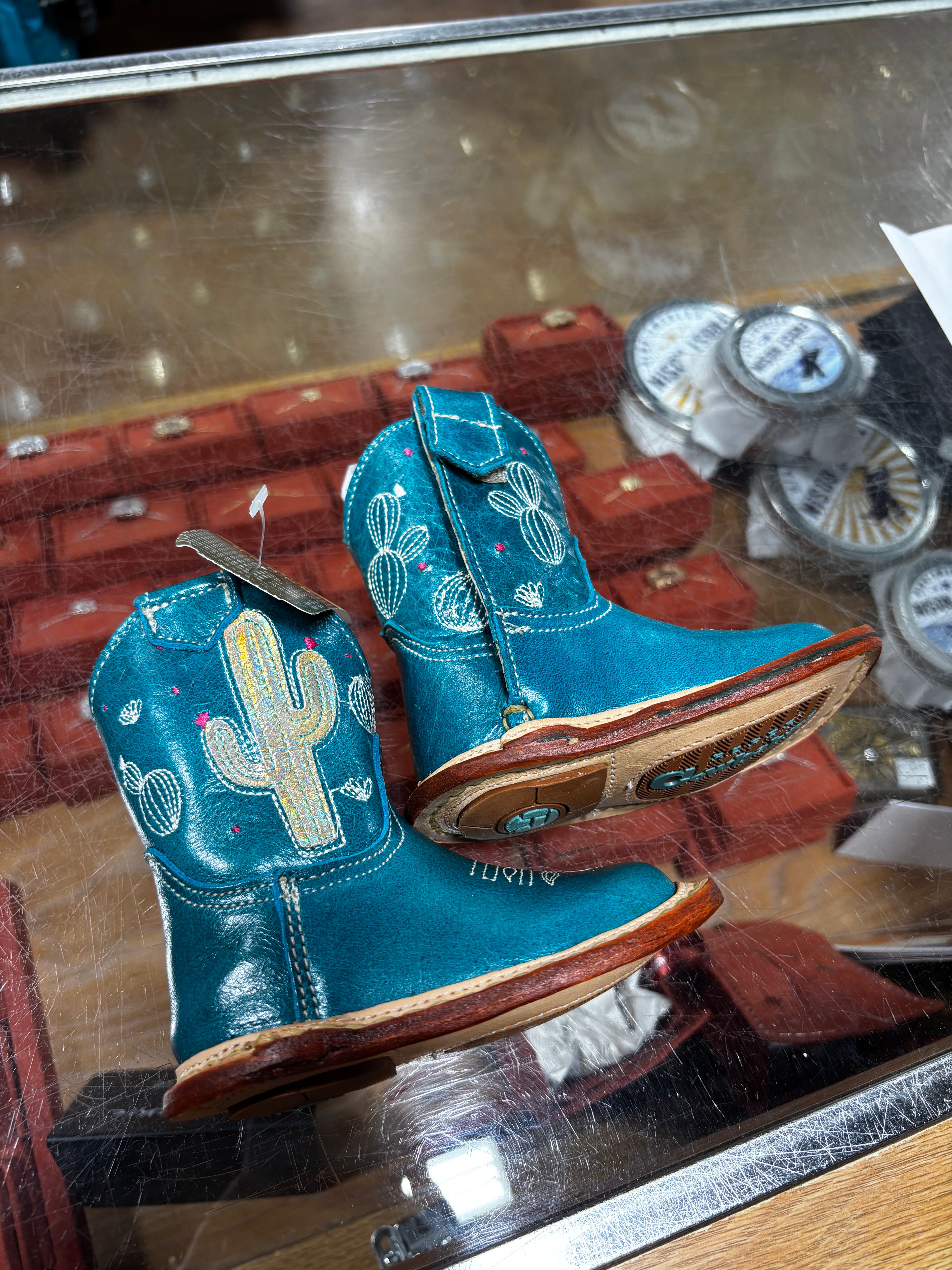 Girl Infant Blue Cactus Boots
