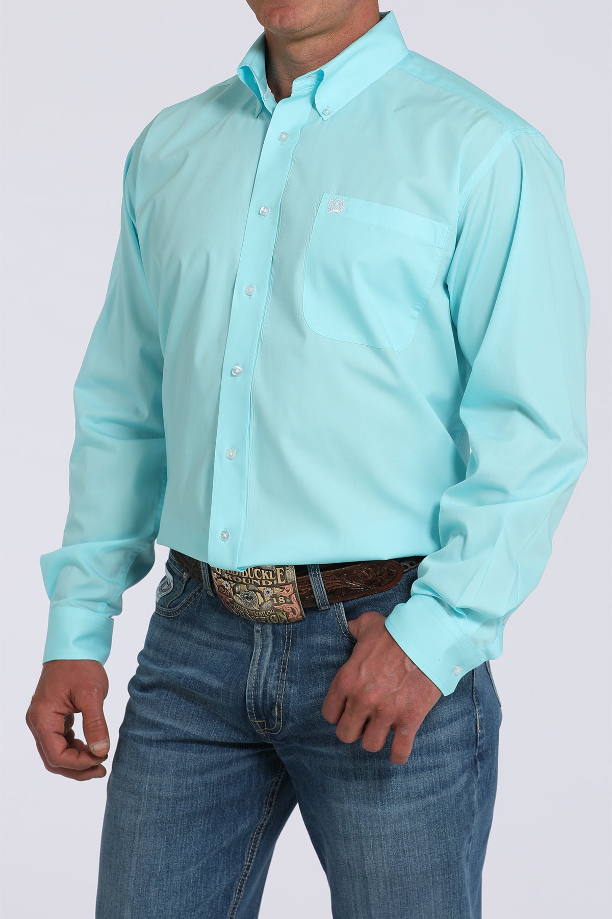 Cinch Men’s Solid Turquoise Shirt (5923)