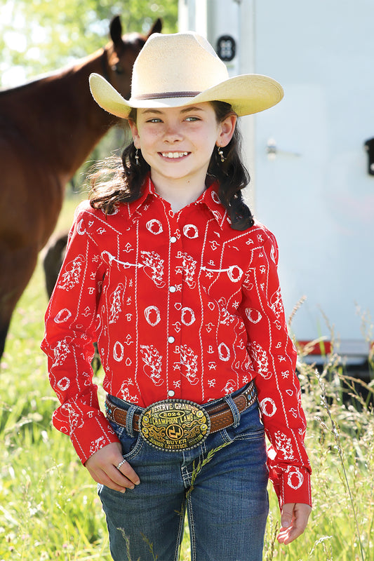 Girl’s Red Lasso Shirt (0028)