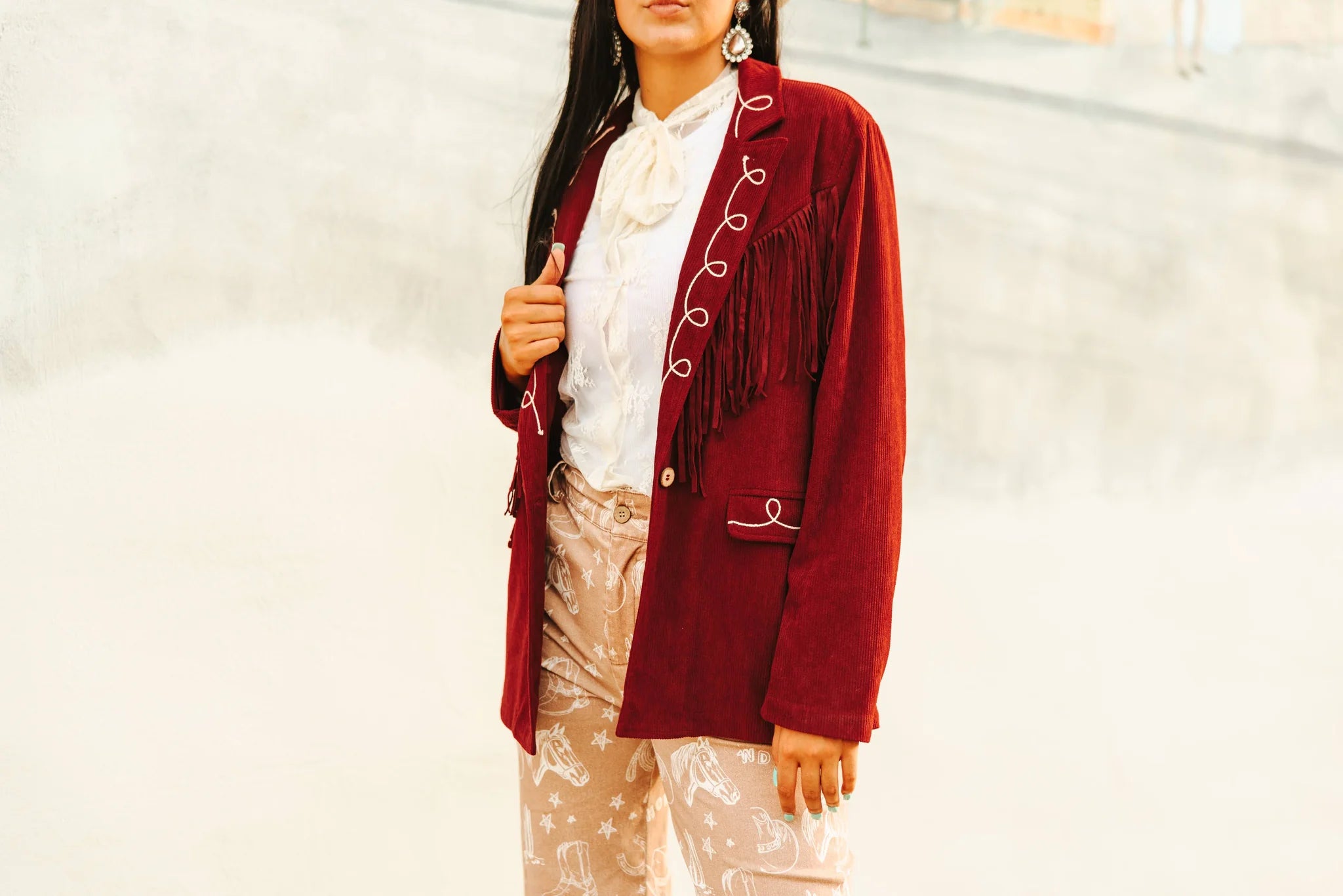 Wine Roping Cowboy Blazer