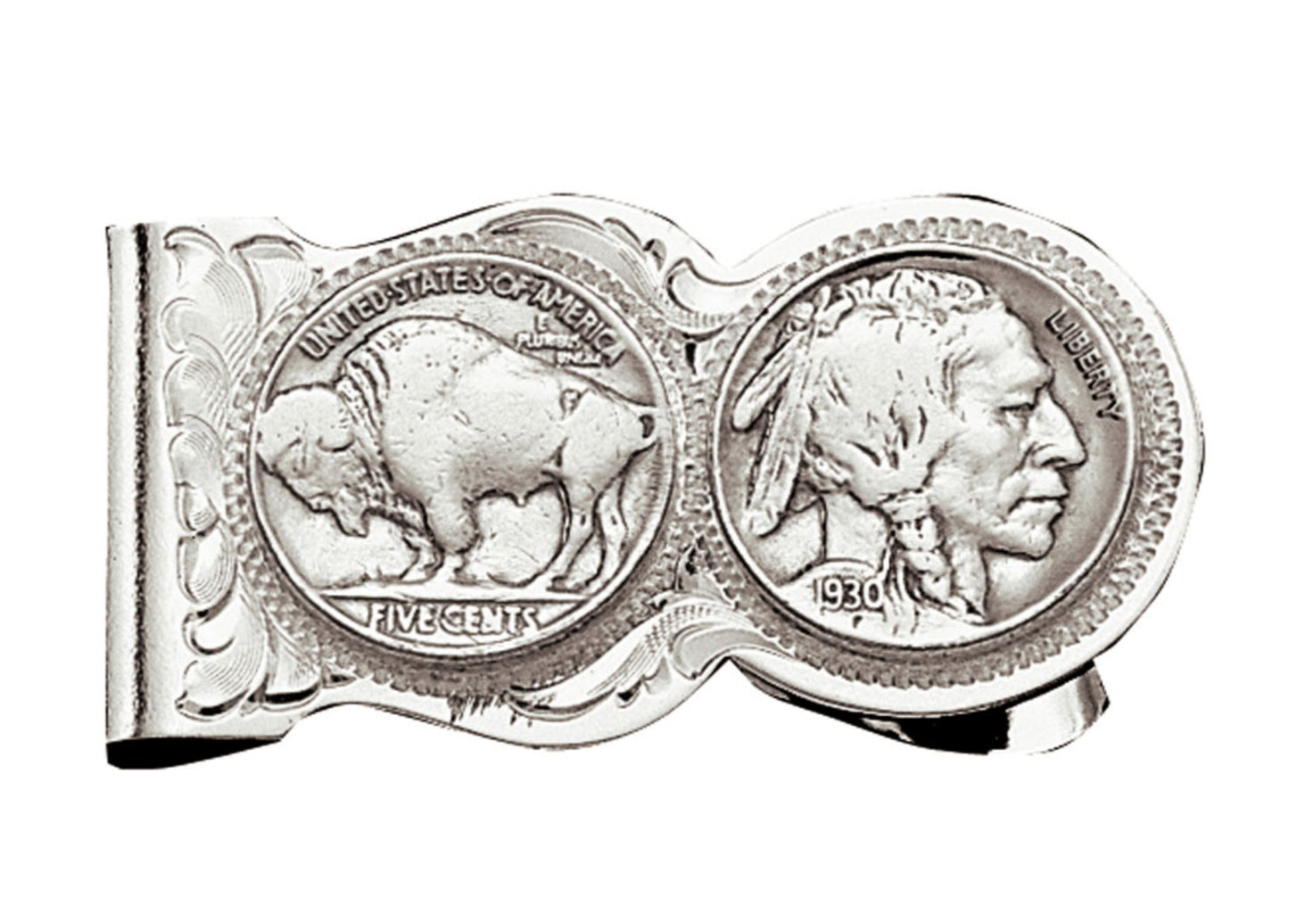 Buffalo Indian Nickel Scalloped Money Clip