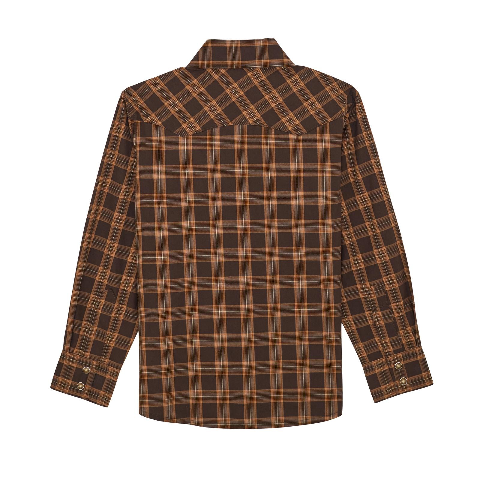 Wrangler Boys Brown Plaid Shirt (8081)
