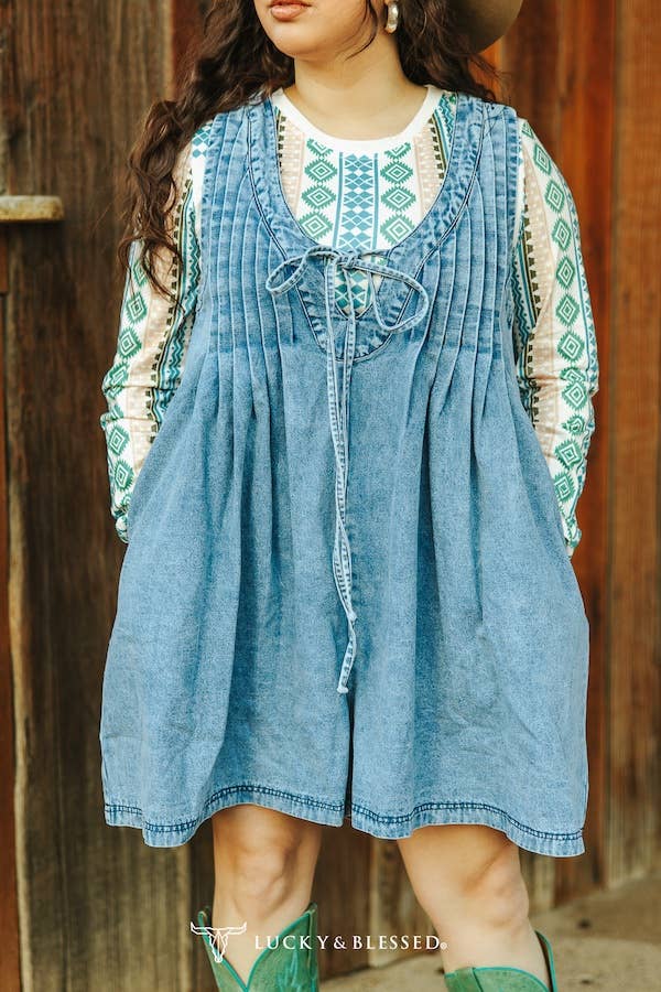 Tie Denim Romper