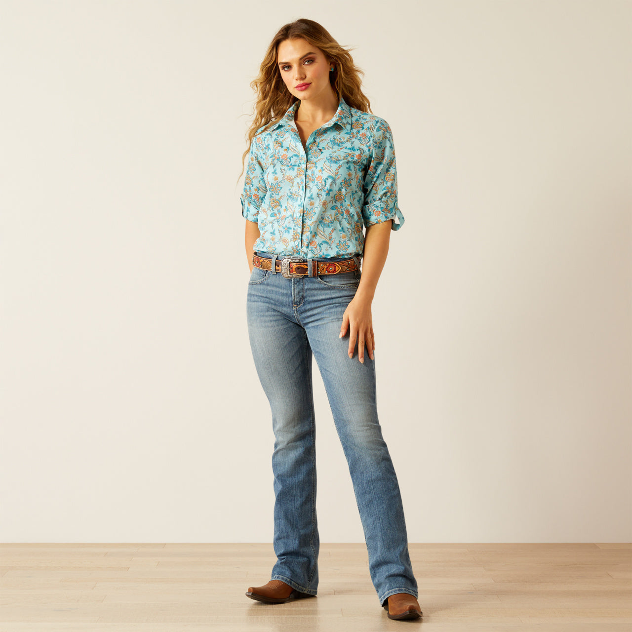 Ariat Blue Paisley Floral Shirt (8801)
