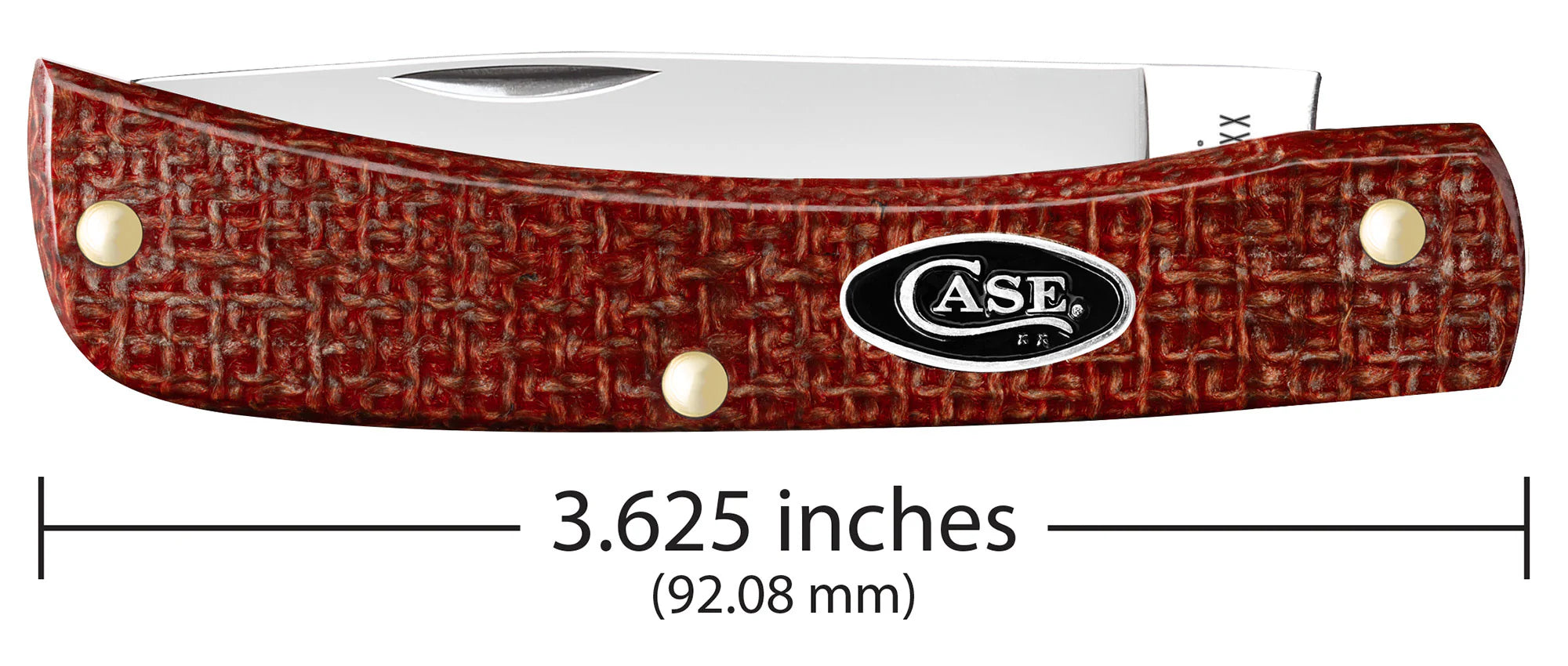 Smooth Dark Red Burlap Micarta® CS Sod Buster® Jr (12273)