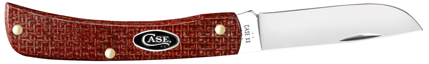 Smooth Dark Red Burlap Micarta® CS Sod Buster® Jr (12273)