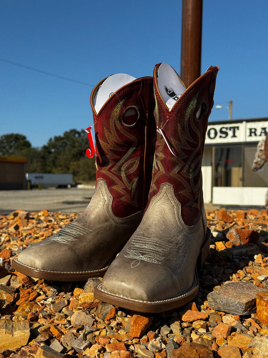 Justin Pickett Grey Goat Boots (UN7151)