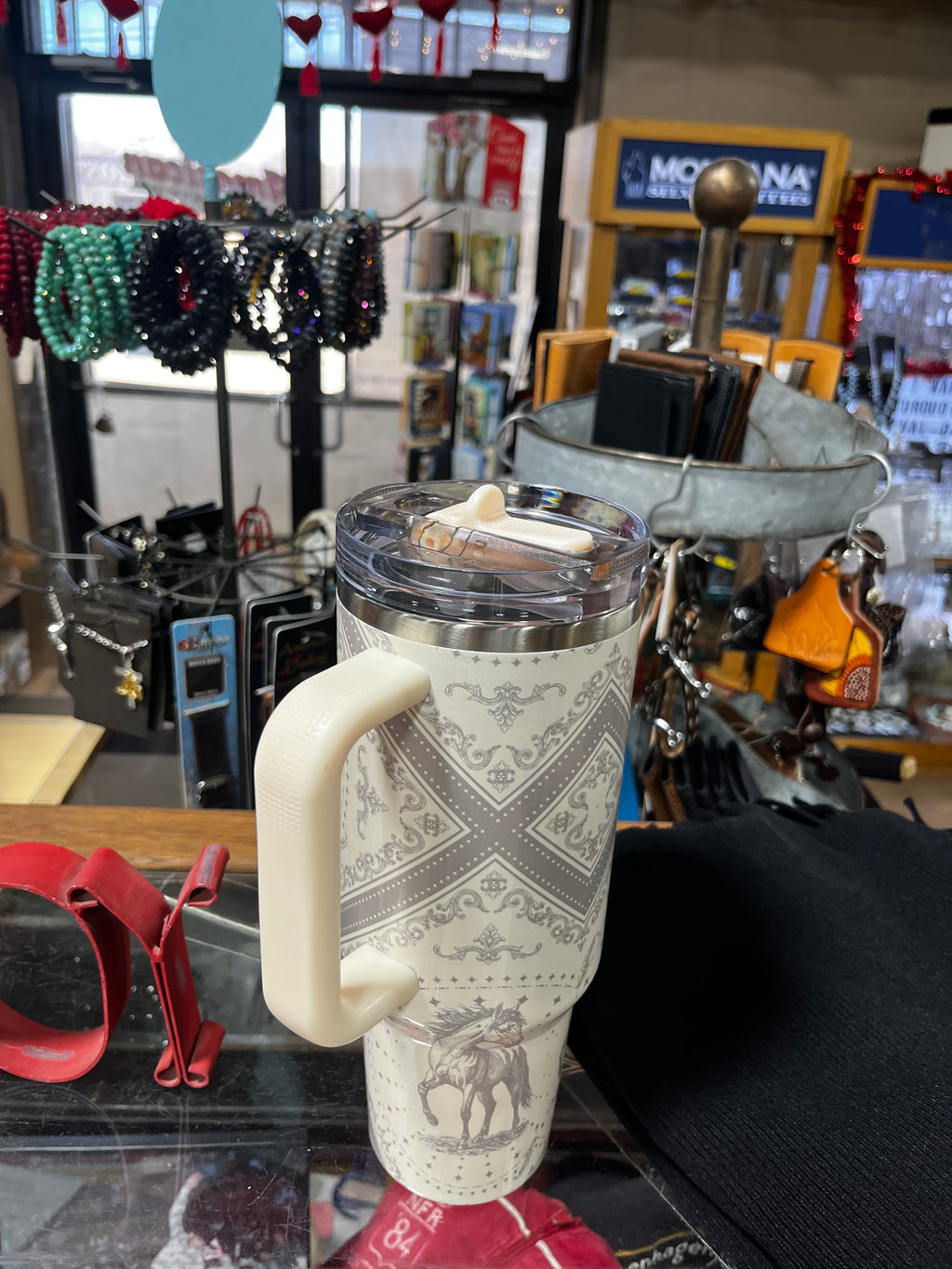 Beige Horse Cattle Brand Tumbler