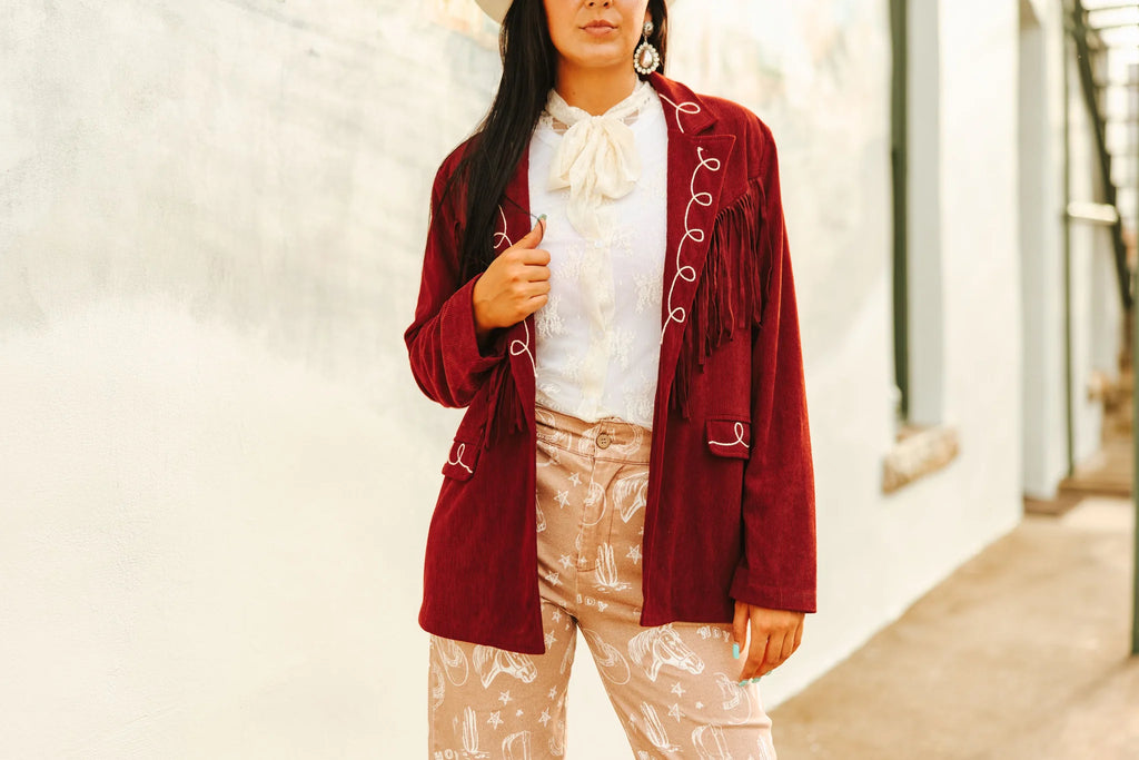 Wine Roping Cowboy Blazer