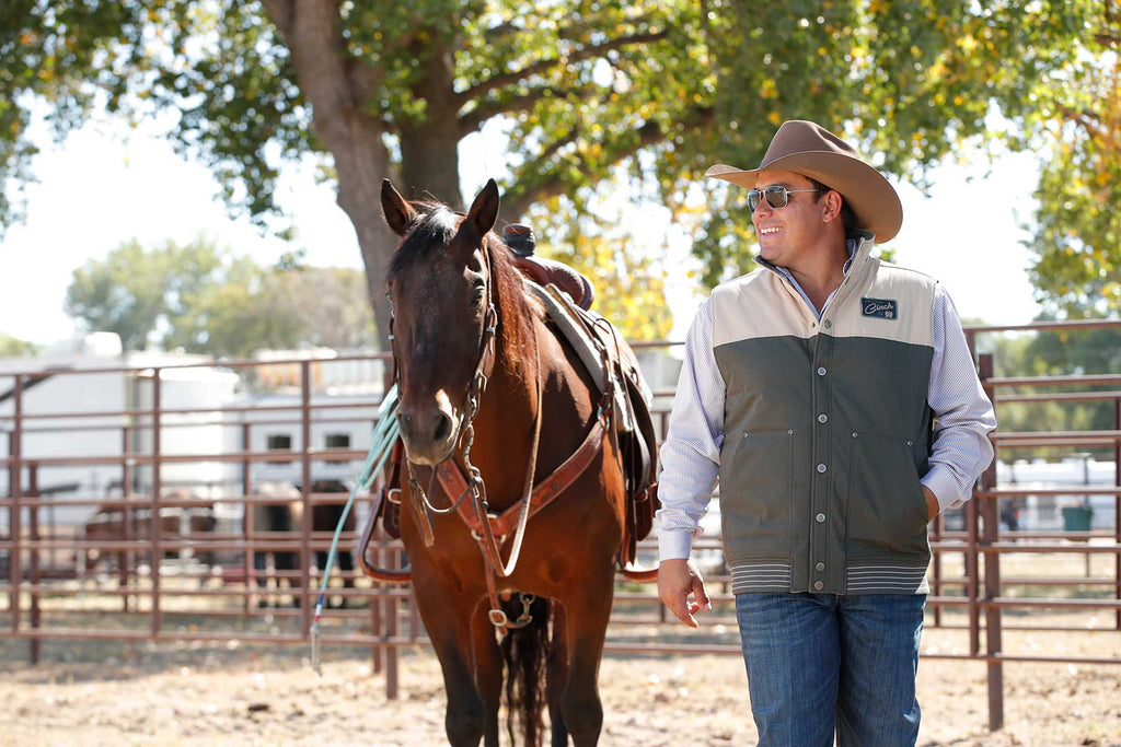 Men’s Reversible Olive/ Aztec Vest (0002)