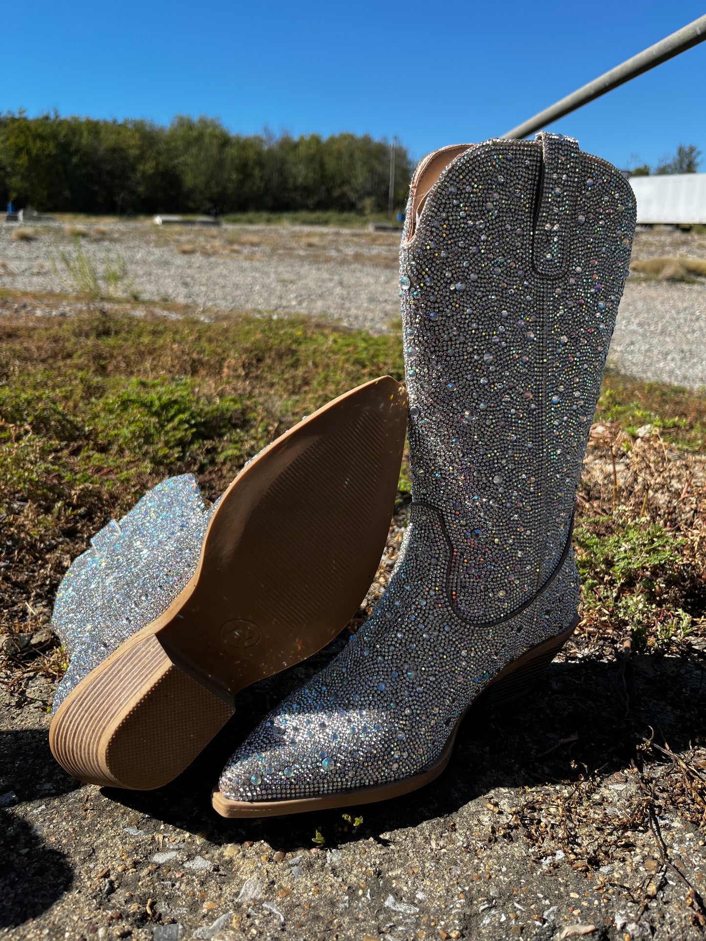 Women’s Silver Crystal Boot (3628)