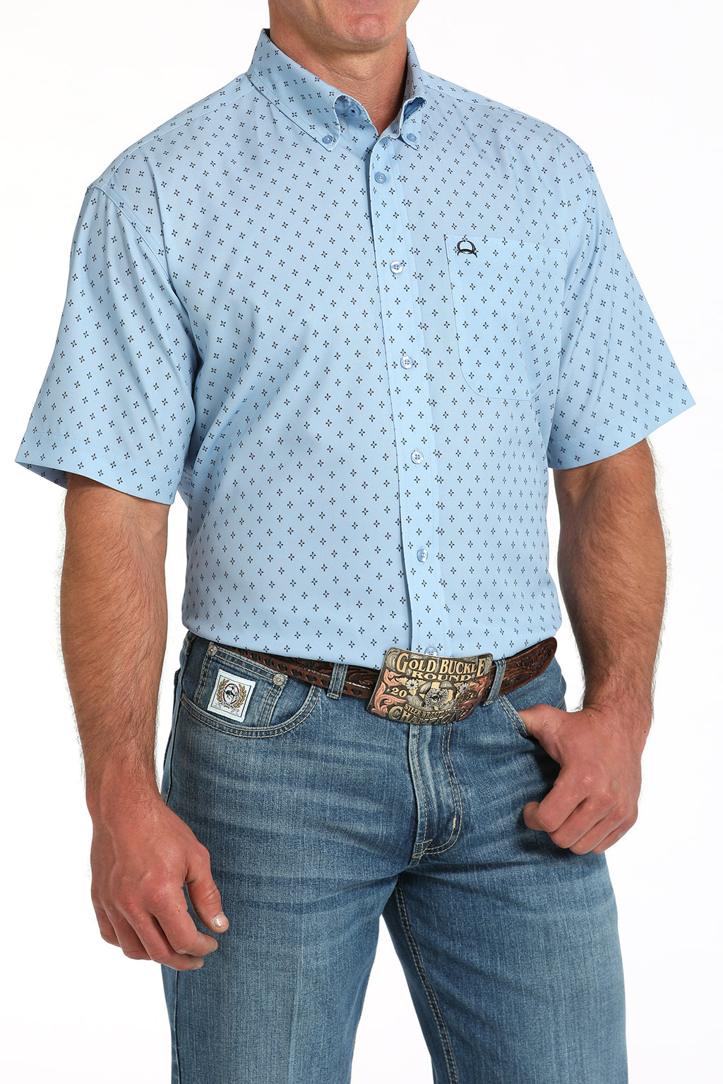 Men’s Cinch Sky Blue SS Shirt (4152)