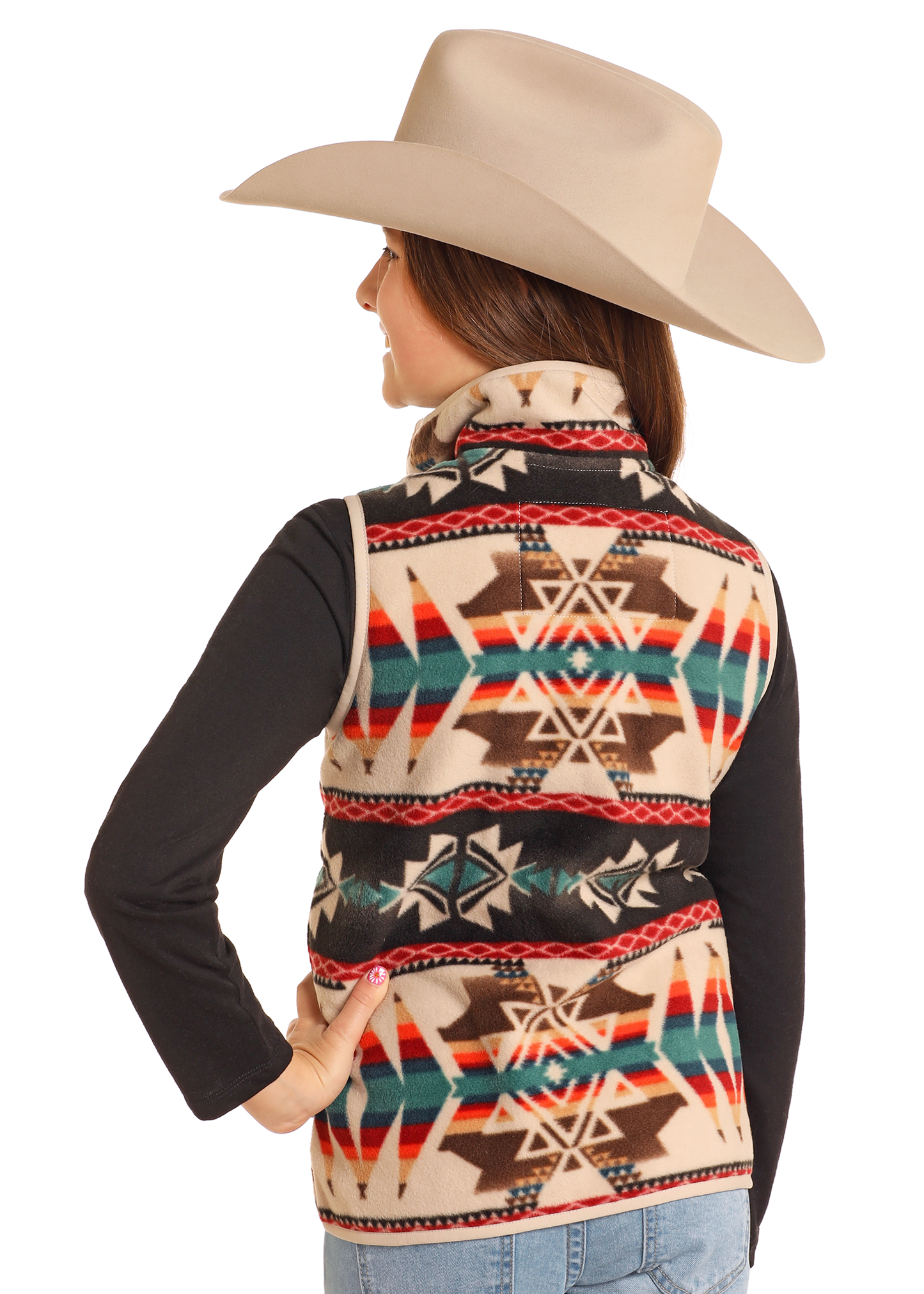 Girl’s Aztec Printed Fleece Vest(4078)