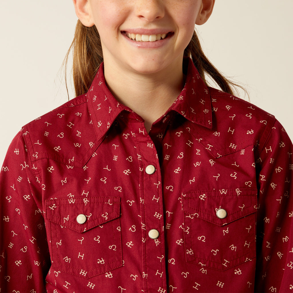 Girl’s Red Ranch LS Shirt