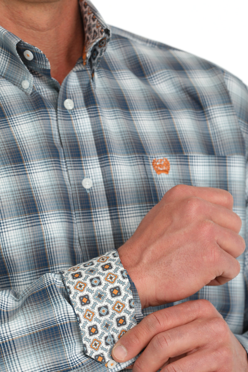 Cinch Men’s Blue Plaid Shirt (5893)