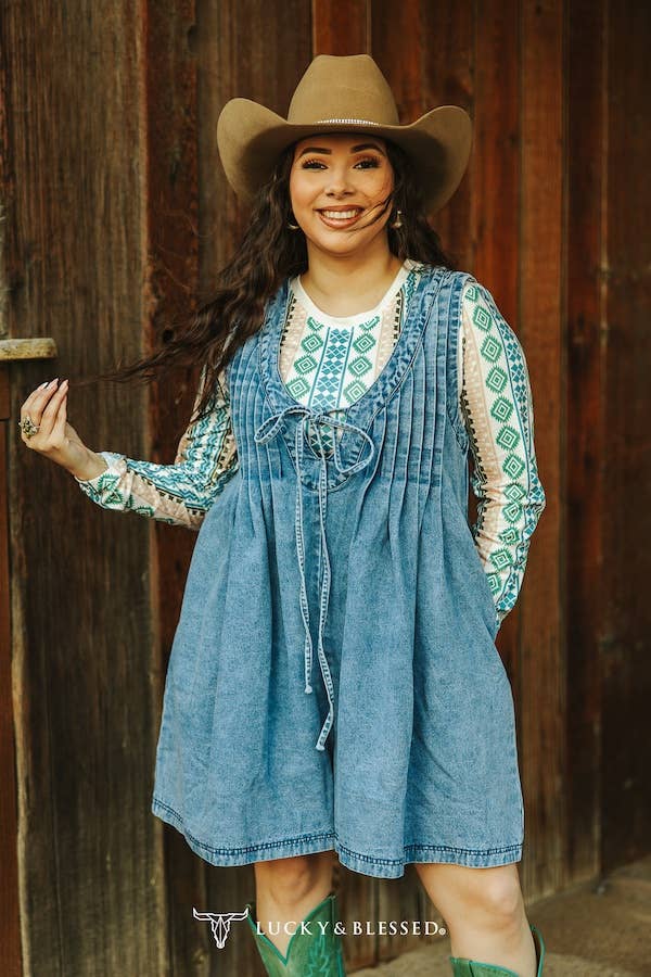 Tie Denim Romper