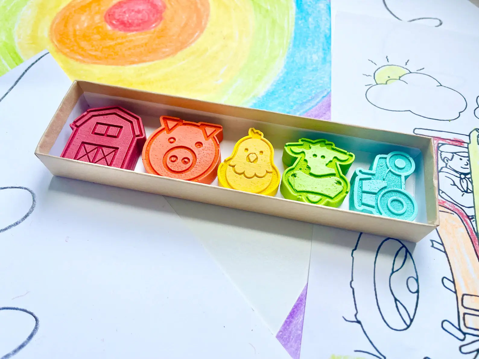 Farm Life Crayons Gift Box