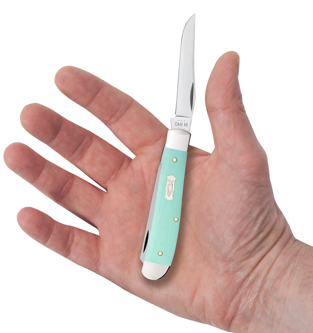 Smooth Seafoam Green G-10 Mini Trapper (18101)