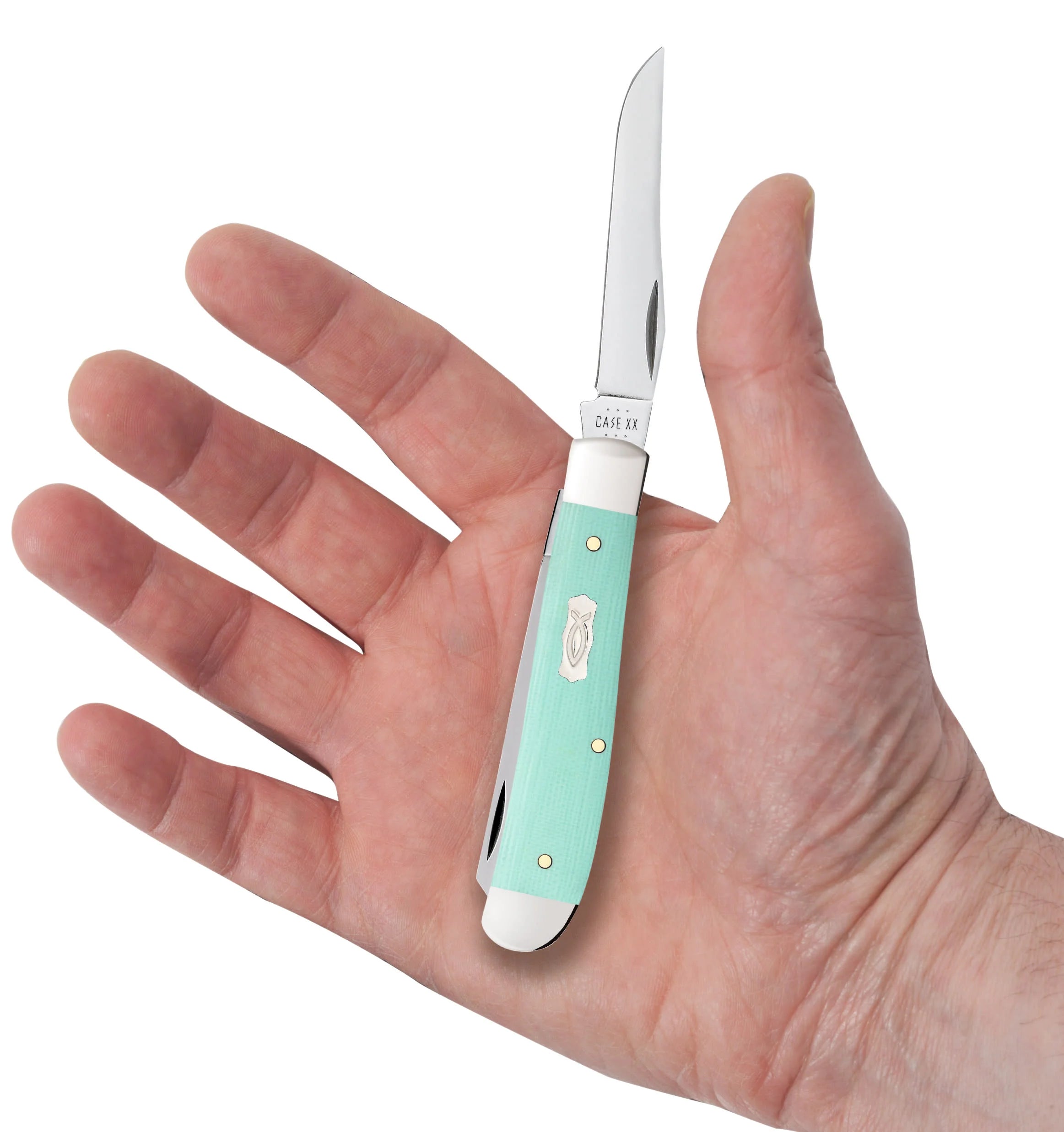 Smooth Seafoam Green G-10 Mini Trapper (18101)