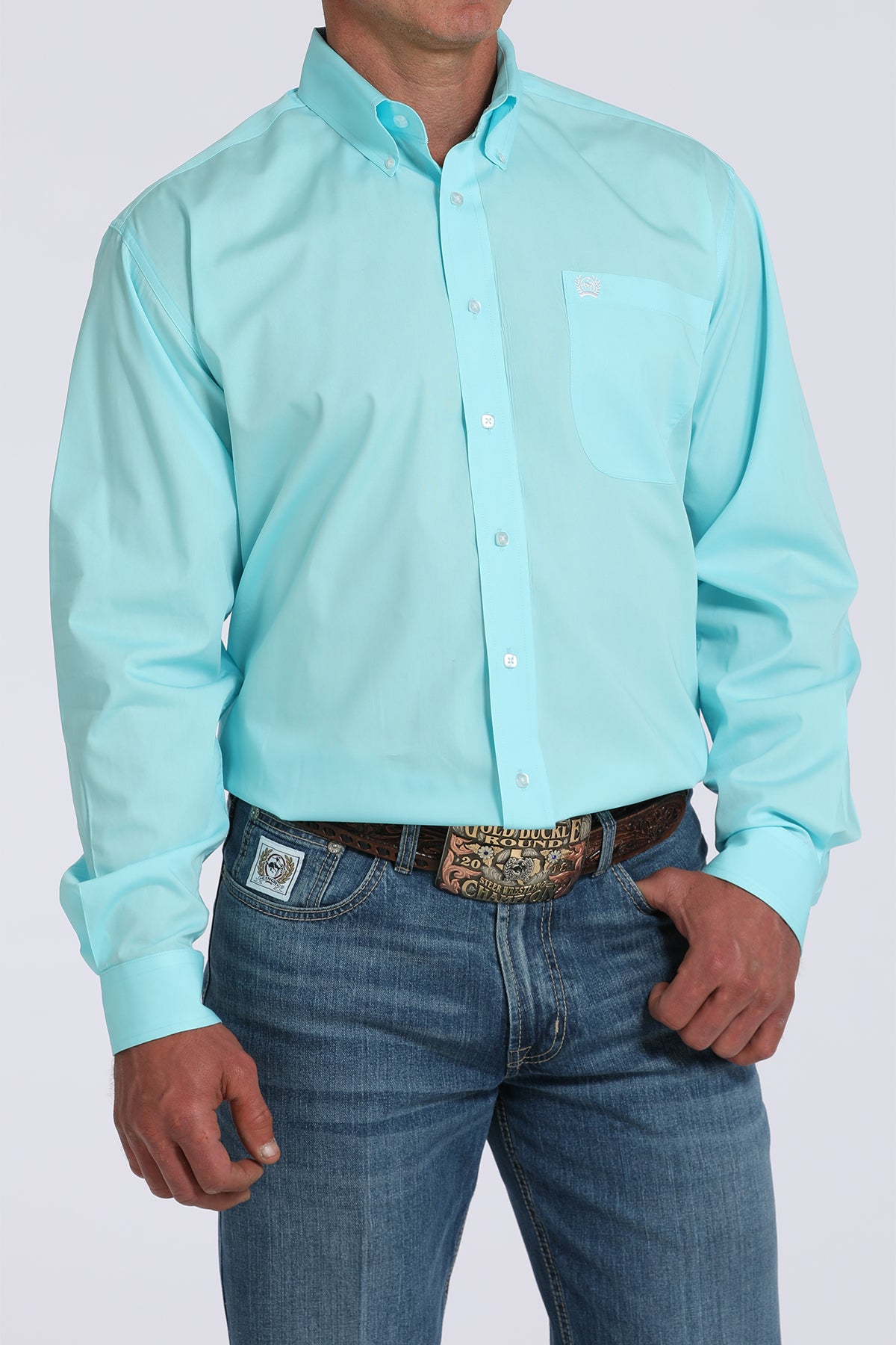Cinch Men’s Solid Turquoise Shirt (5923)