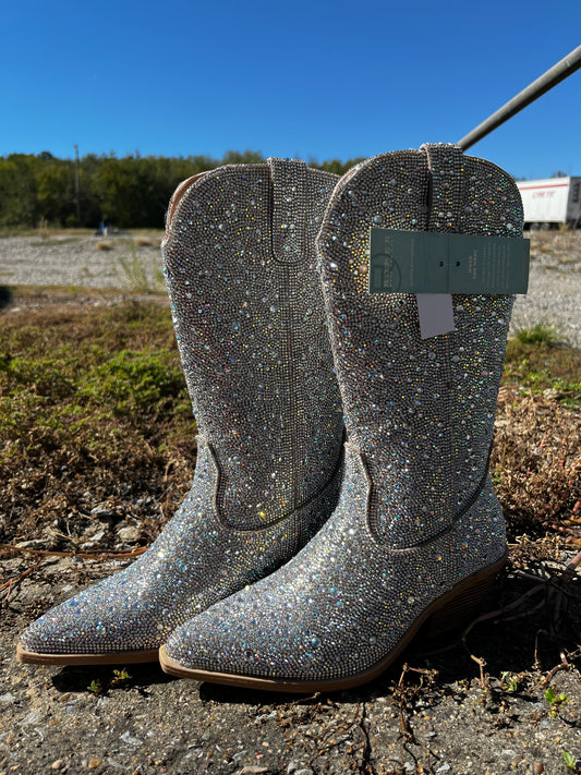 Women’s Silver Crystal Boot (3628)