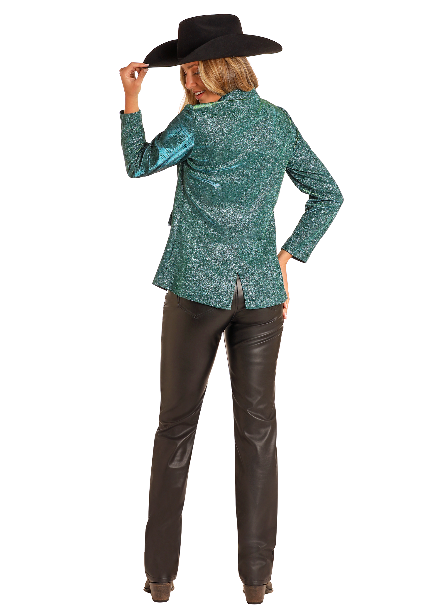 Iridescent Blazer with Fringe