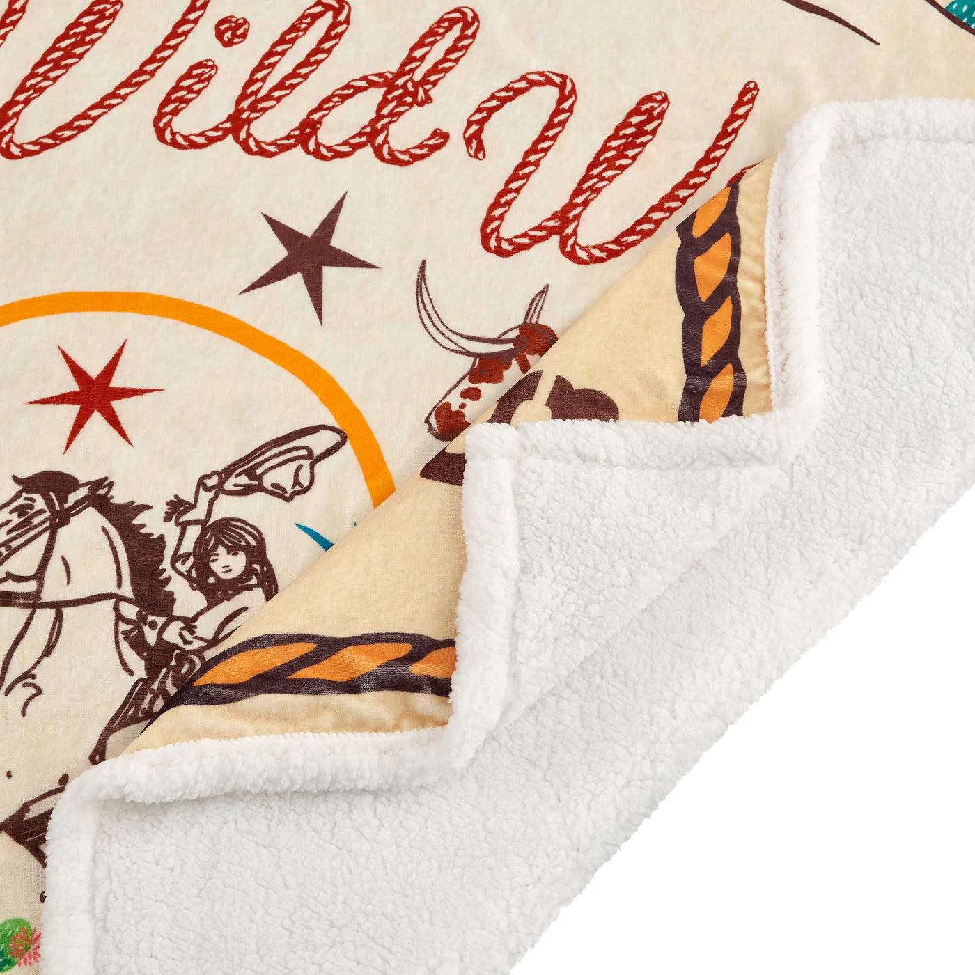 Retro Rodeo Campfire Sherpa Throw