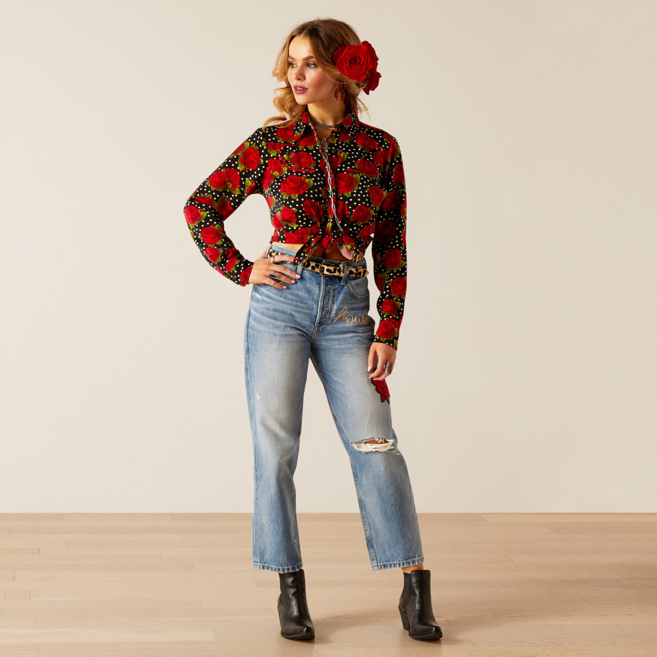 Ariat Retro Rose Rodeo Quincy Shirt (8676)