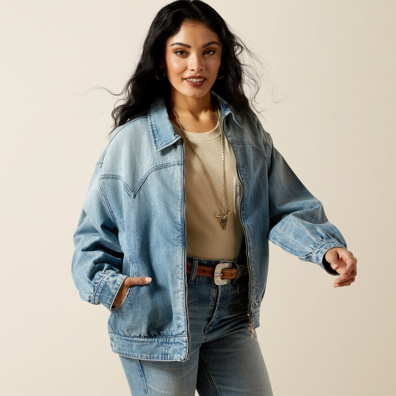 Cheyenne Denim Bomber Jacket (5931)