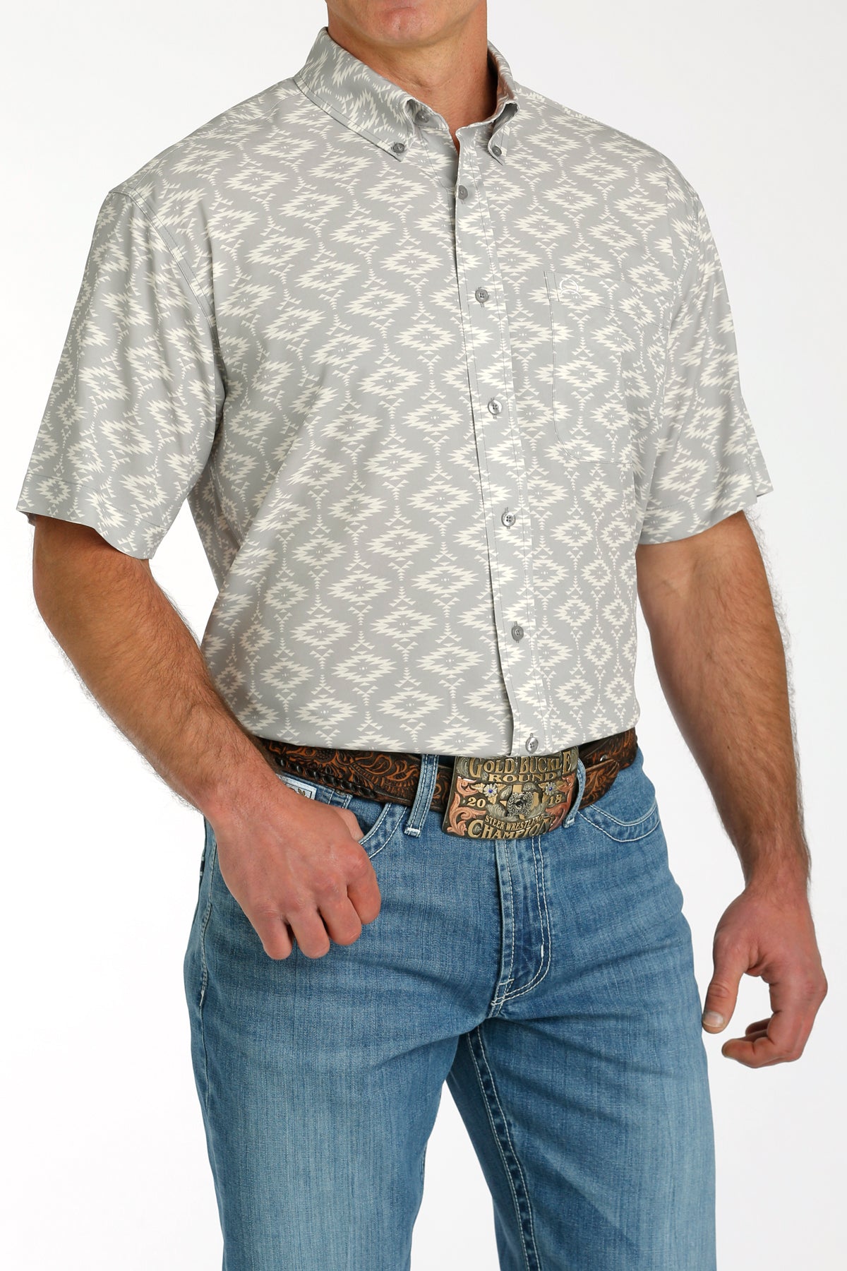 Men’s Cinch Grey Aztec Shirt (4135)